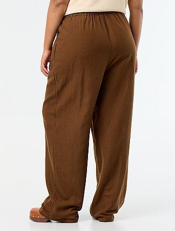 Rechte broek van linnenmix