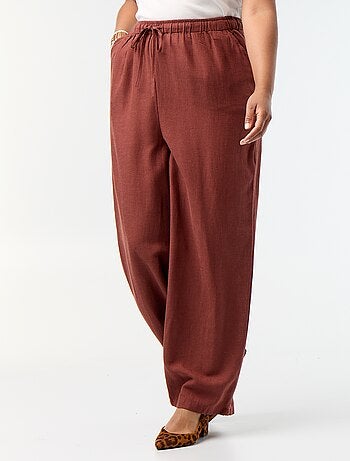 Rechte broek van linnenmix