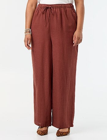 Rechte broek van linnenmix