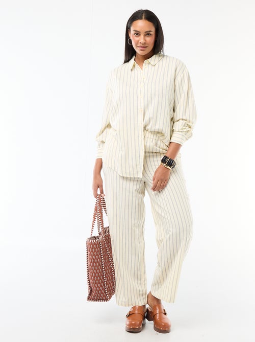 Rechte broek van linnenmix - Kiabi