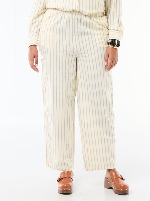 Rechte broek van linnenmix - Kiabi