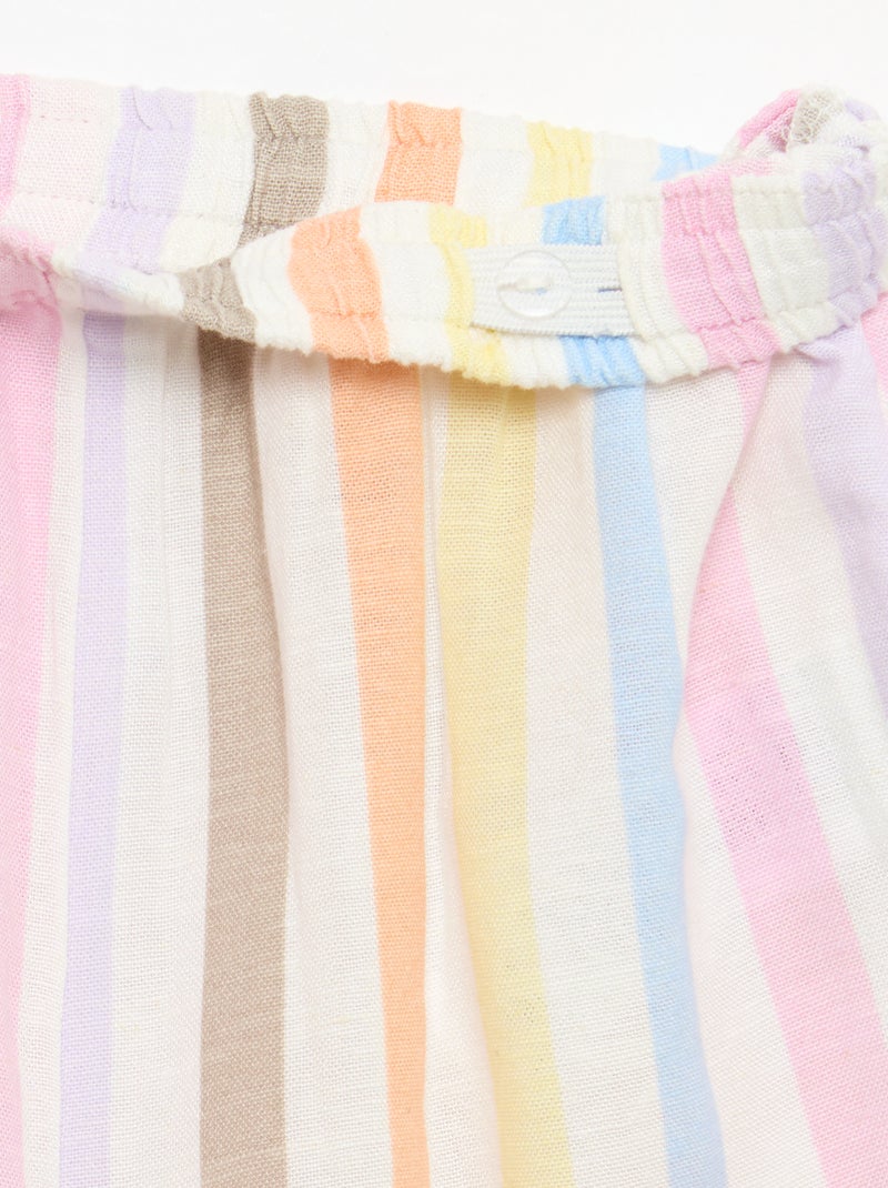 Rechte broek van linnenmix Wit - Kiabi