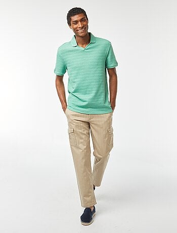 Rechte broek van twill met zakken