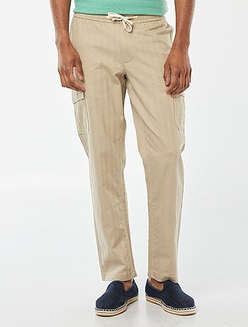 Rechte broek van twill met zakken