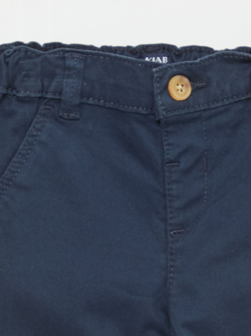 Rechte chino van stretchkatoen Blauw - Kiabi