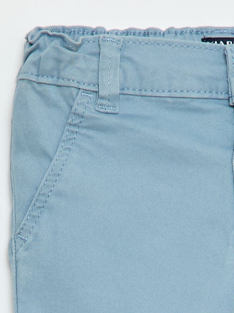 Rechte chino van stretchkatoen Blauw - Kiabi