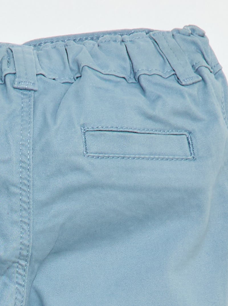 Rechte chino van stretchkatoen Blauw - Kiabi