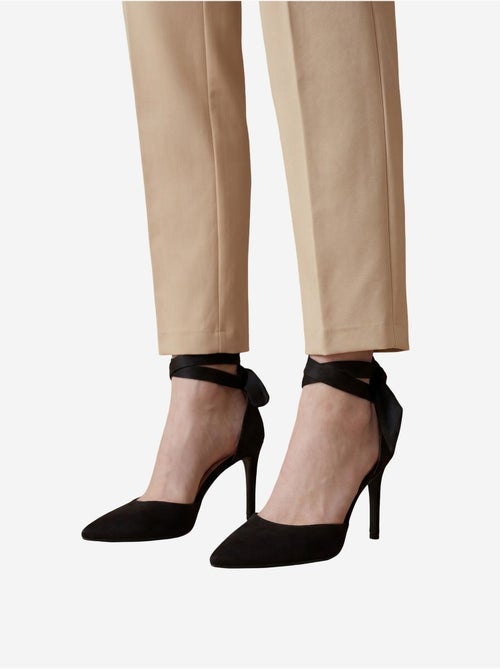 Rechte crêpe broek met hoge taille en ceintuur my fashion - Kiabi
