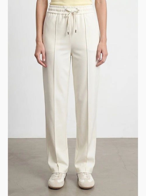 Rechte crêpe broek met trekkoord in de taille dilvin - Kiabi Rechte crêpe broek met trekkoord in de taille dilvin - Kiabi