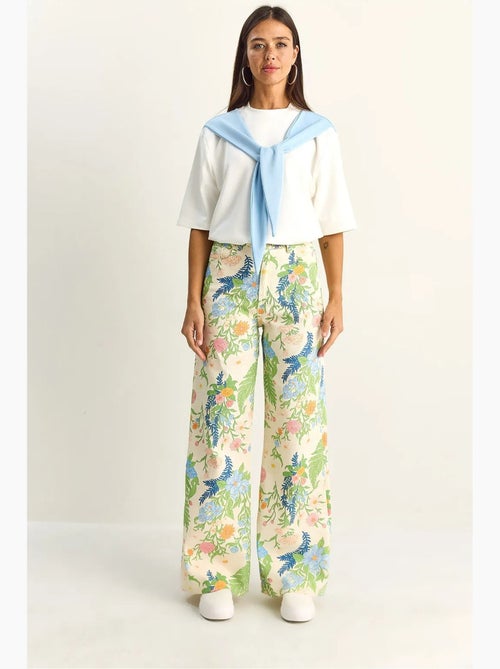 Rechte jeans met hoge taille paisleyprint lucci - Kiabi Rechte jeans met hoge taille paisleyprint lucci - Kiabi