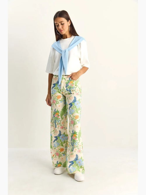 Rechte jeans met hoge taille paisleyprint lucci - Kiabi Rechte jeans met hoge taille paisleyprint lucci - Kiabi