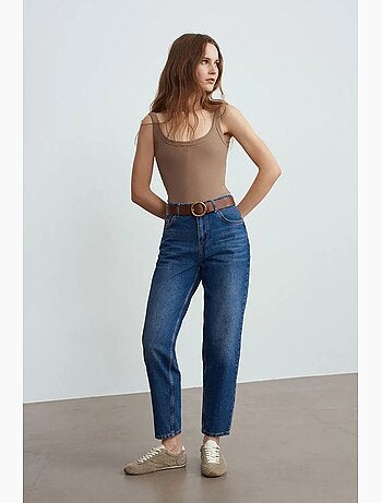 Rechte jeans met lage taille van katoen dilvin