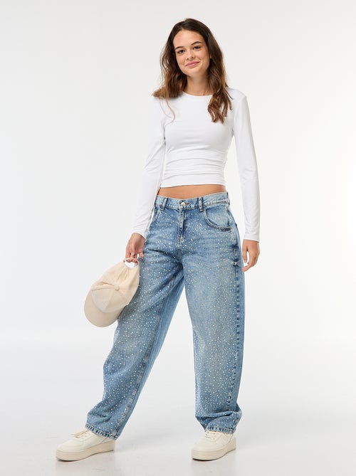 Rechte jeans met stras - Kiabi