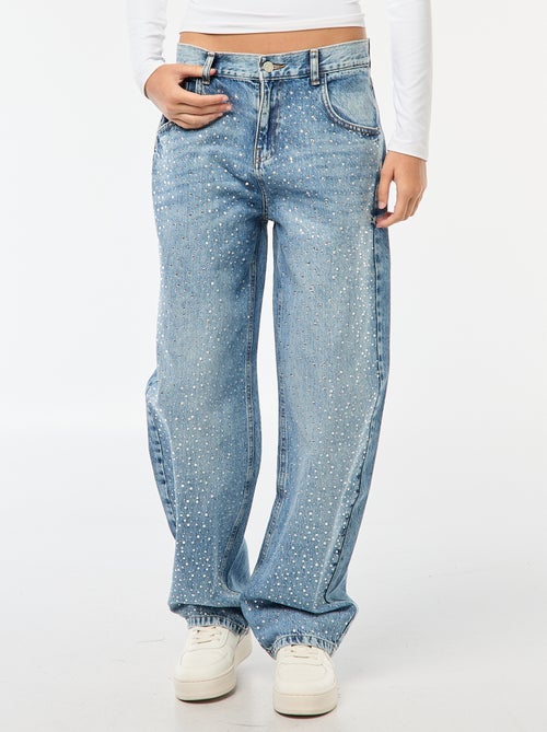 Rechte jeans met stras - Kiabi