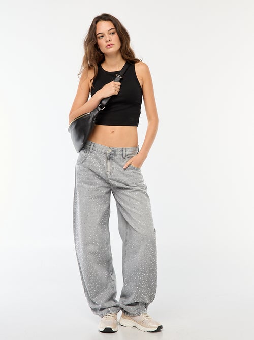 Rechte jeans met stras - Kiabi