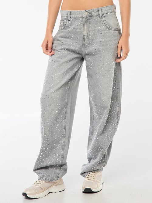 Rechte jeans met stras - Kiabi