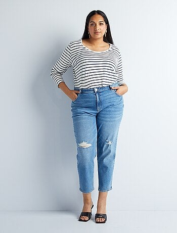 Rechte jeans met verstelbare taille - Kiabi