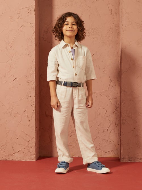 Rechte jumpsuit met korte mouwen - Uniseks - Kiabi