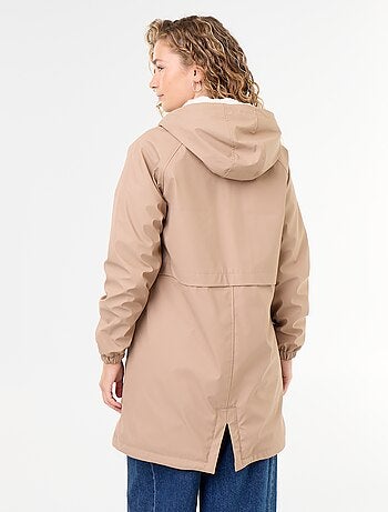 Rechte parka gevoerd met imitatiebont