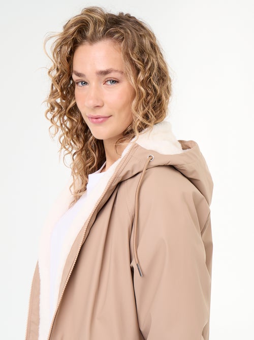 Rechte parka gevoerd met imitatiebont - Kiabi Rechte parka gevoerd met imitatiebont - Kiabi