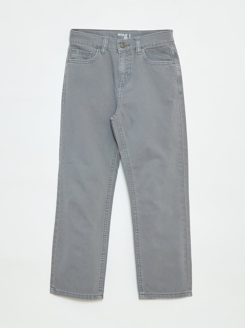 Rechte, regular-fit broek met 5 zakken Grijs - Kiabi