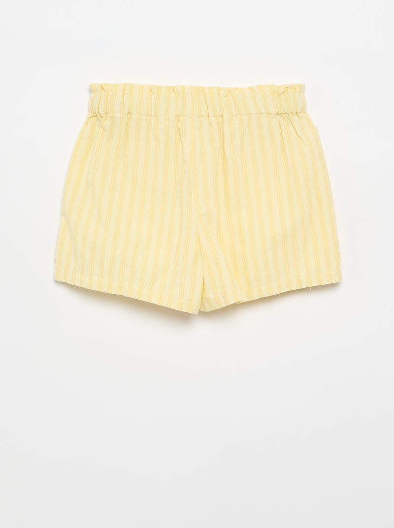 Rechte seersucker short Geel - Kiabi