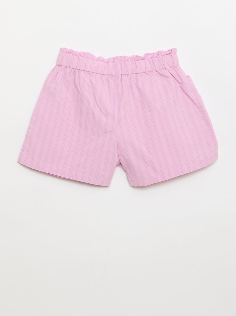 Rechte seersucker short Paars - Kiabi