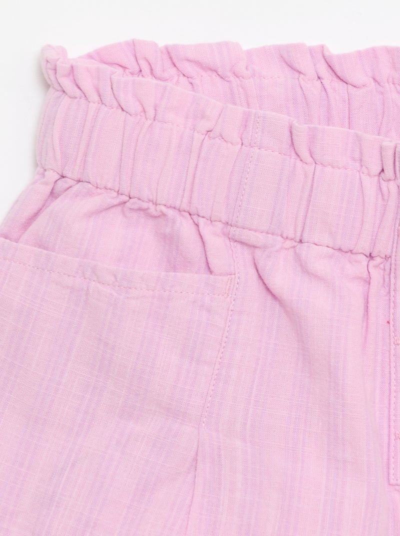 Rechte seersucker short Paars - Kiabi