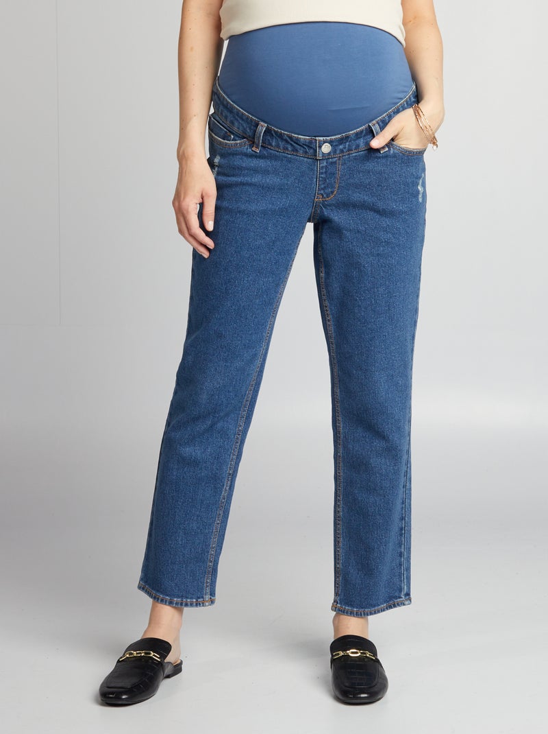 Rechte zwangerschapsjeans met band BLAUW - Kiabi