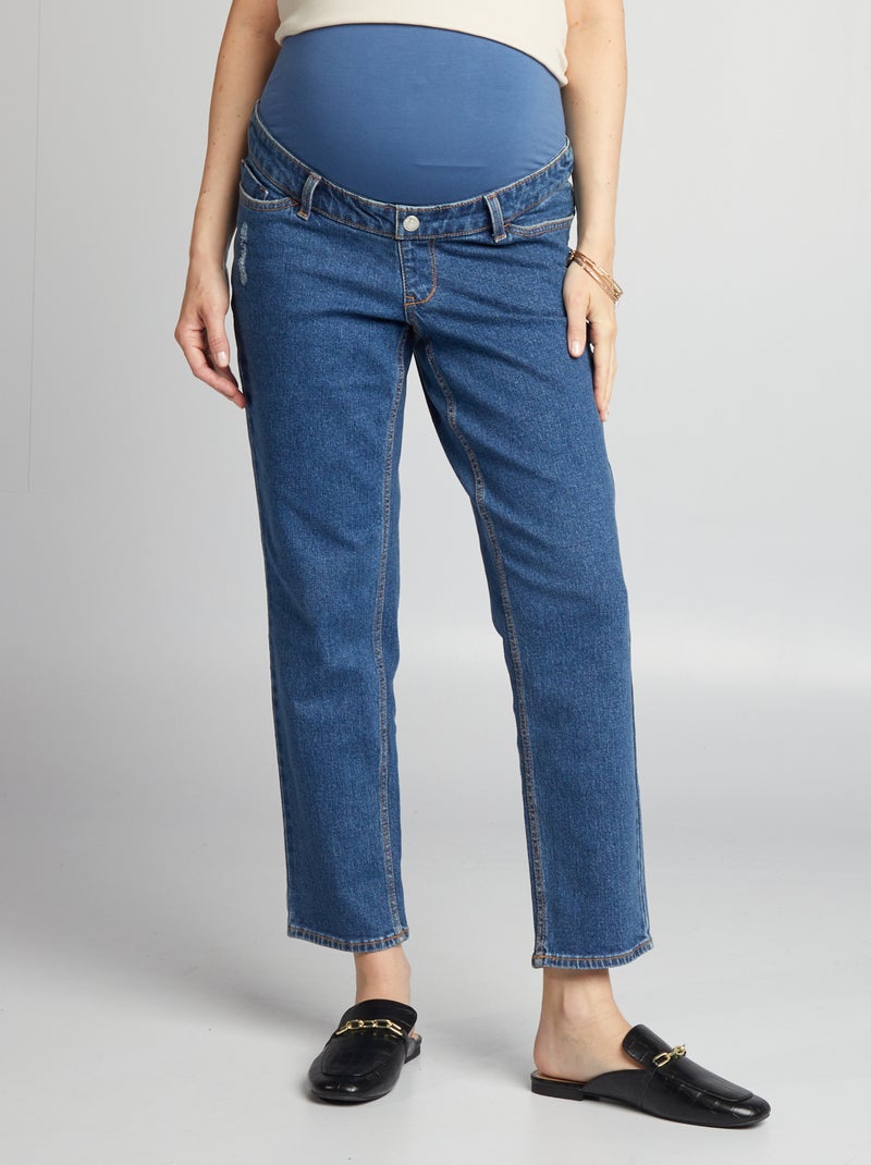 Rechte zwangerschapsjeans met band BLAUW - Kiabi