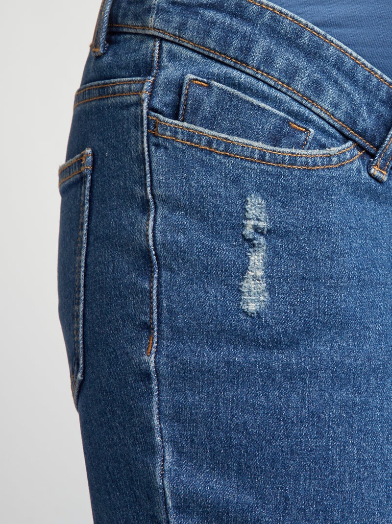 Rechte zwangerschapsjeans met band BLAUW - Kiabi