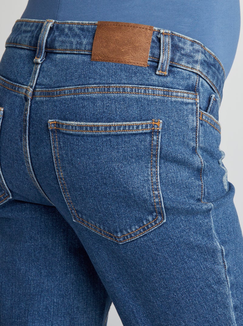 Rechte zwangerschapsjeans met band BLAUW - Kiabi