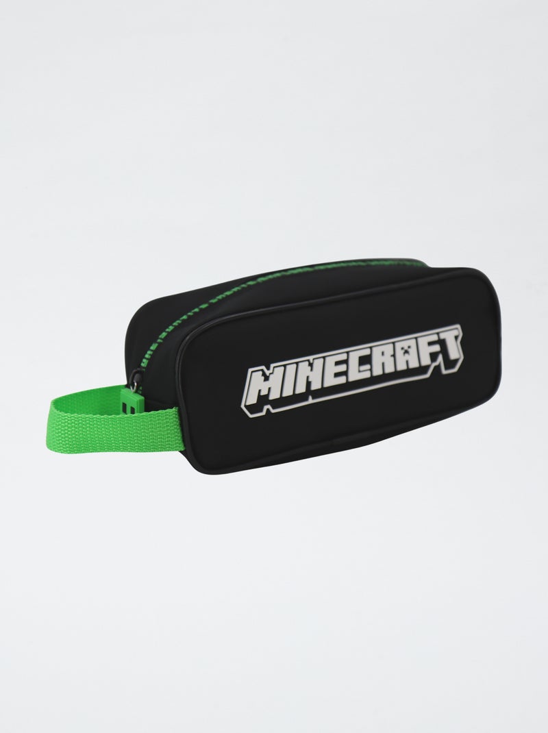 Rechthoekig etui met Minecraftprint Zwart - Kiabi