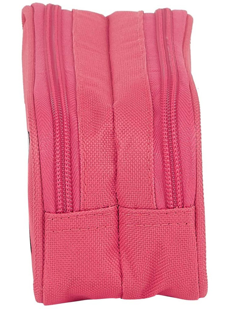 Rechthoekig pennenzak 2 vakken canvas gewatteerd Blackfit8 Roze - Kiabi
