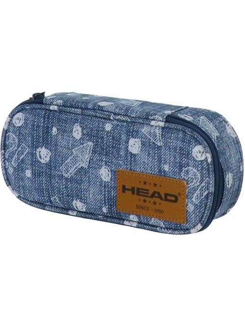 Rechthoekig pennenzak 2 vakken Head model 6 22 cm motief blauw - Kiabi Rechthoekig pennenzak 2 vakken Head model 6 22 cm motief blauw - Kiabi