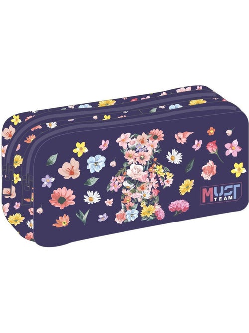 Rechthoekig pennenzak Bloemen meerkleurig met 2 vakken met ritssluiting 21 cm - Kiabi Rechthoekig pennenzak Bloemen meerkleurig met 2 vakken met ritssluiting 21 cm - Kiabi