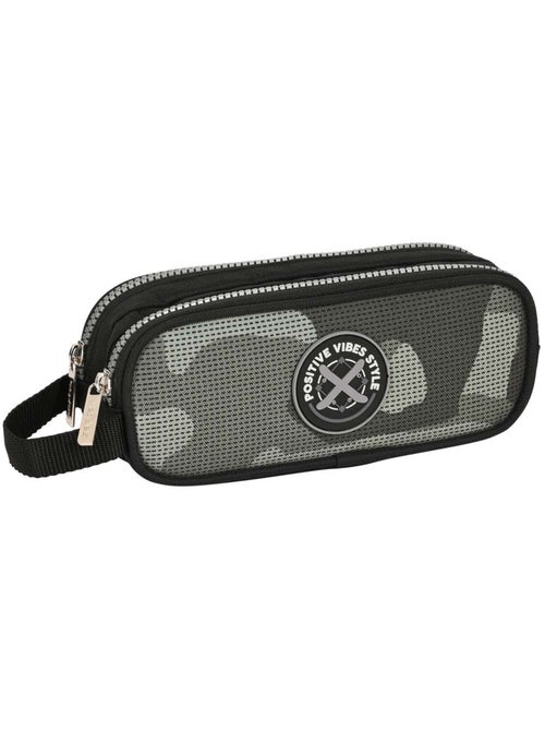 Rechthoekig pennenzak Dubbel vak Positive Vibes Stijl Camouflage 20 cm - Kiabi