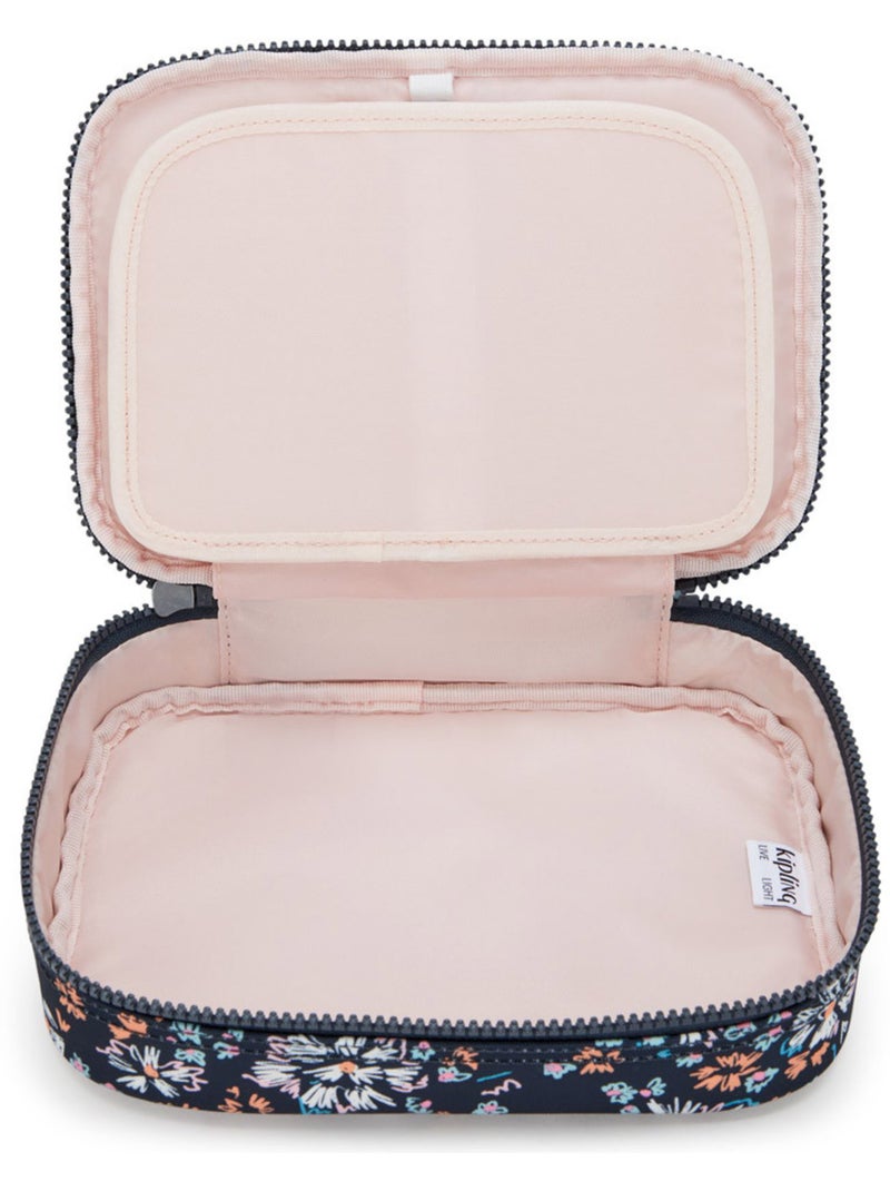 Rechthoekig pennenzak Kipling 100 PENS Flower Field 21 cm - Grote capaciteit Zwart Wit Blauw - Kiabi