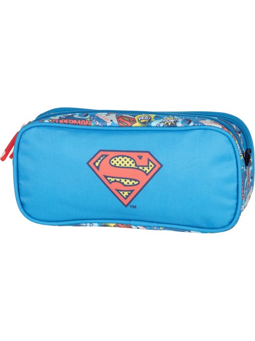 Rechthoekig pennenzak met 2 vakken 'Superman' – Polyester, 22 cm – SUPERMAN - Kiabi
