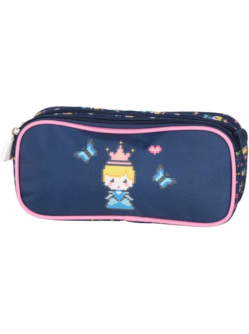 Rechthoekig pennenzak polyester motief pixel-art Gaming Princess KIP - Kiabi