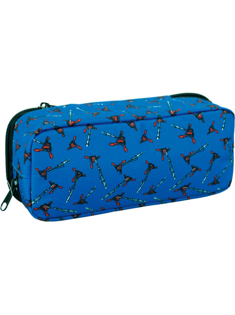 Rechthoekig pennenzak Sonic Spider-Man 2 vakken 23 cm Blauw - Kiabi