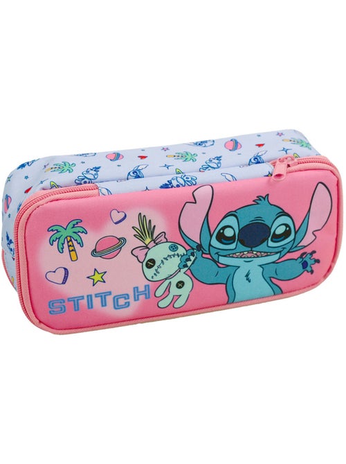 Rechthoekig pennenzak Stitch Vodoo met 2 vakken met ritssluiting 23 cm Lilo & Stitch - Kiabi
