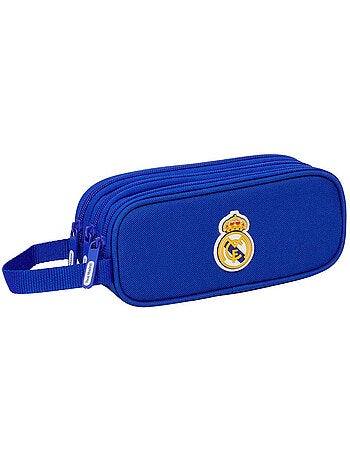 Rechthoekig pennenzak triple ritssluiting Real Madrid 3 vakken 21 cm