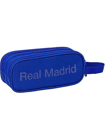 Rechthoekig pennenzak triple ritssluiting Real Madrid 3 vakken 21 cm
