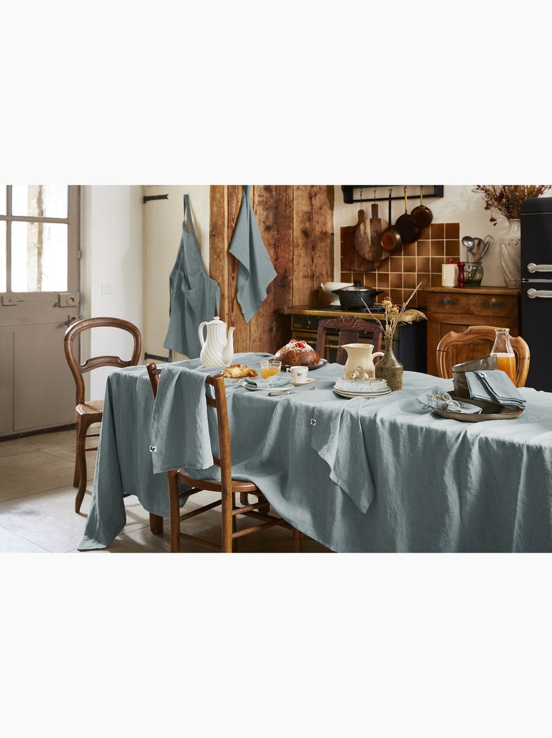 Rechthoekig tafelkleed – frans gewassen linnen luxe - soline Blauw - Kiabi
