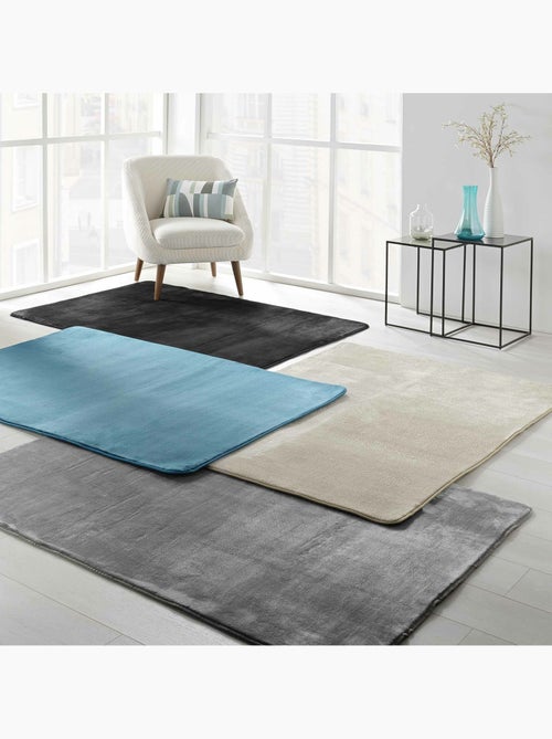 Rechthoekig tapijt – effen superzachte flanel – afwerking met biesband - Kiabi Rechthoekig tapijt – effen superzachte flanel – afwerking met biesband - Kiabi