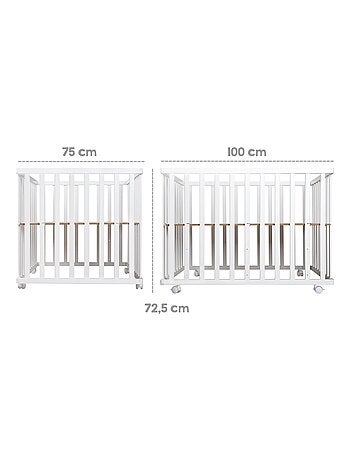 Rechthoekige houten babybox met waterafstotend boxkleed 'roba style' roba