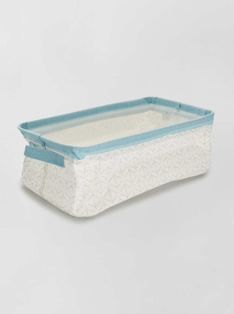 Rechthoekige opbergmand wit / blauw - Kiabi