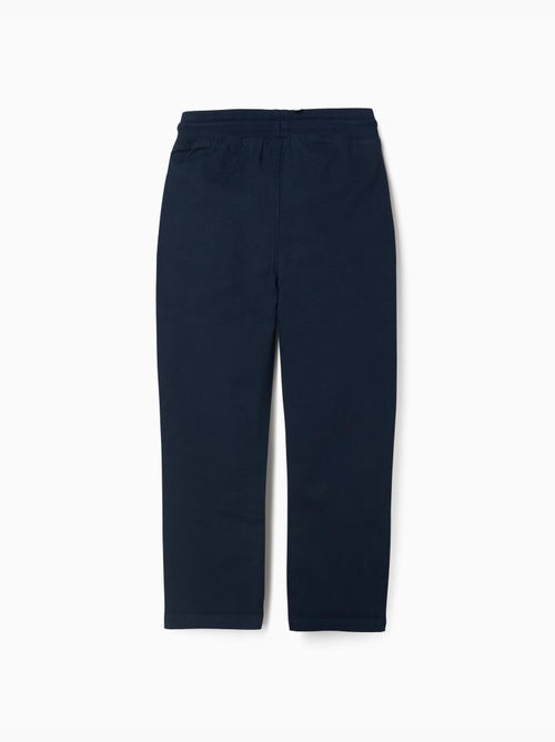 Rechtvallende twill broek met trekkoord - Kiabi