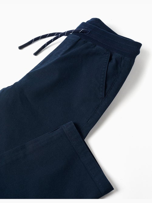 Rechtvallende twill broek met trekkoord - Kiabi